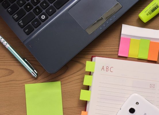 desk notebook notes
